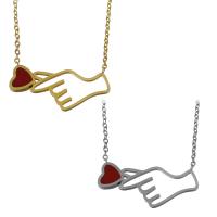 Stainless Steel Jewelry Necklace, with Resin, with 2Inch extender chain, Hand, plated, oval chain & for woman, more colors for choice, 30x14.5mm,1.5mm, Sold Per Approx 18 Inch Strand