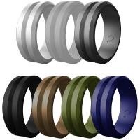 silicona anillo, 7 piezas & unisexo & diverso tamaño para la opción, color mixto, 8*2.5mm, Vendido por Set