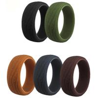 silicone anel, unissex & tamanho diferente para a escolha, cores misturadas, 8.7*2.5mm, vendido por Defina