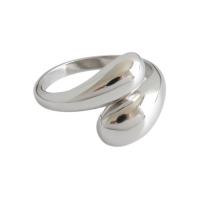 925 de prata esterlina Cuff Ring Finger, banhado, Estilo coreano & para mulher, Mais cores pare escolha, 14mm, 16.5mm, tamanho:5.5-6.5, vendido por PC