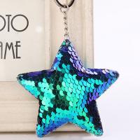 Sequins Key Clasp with PU Leather & Zinc Alloy Star for woman Sold By Lot