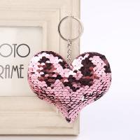 Sequins Key Clasp with Zinc Alloy Heart for woman Sold By Lot