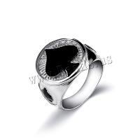 Titanium Steel Finger Ring plated punk style & for man silver color Sold By PC