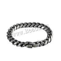 Stainless Steel Jewelry Bracelet, 304 Stainless Steel, fashion jewelry & for man, original color, 13x215mm, Sold By Strand