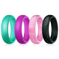 silicona anillo, 4 piezas & diverso tamaño para la opción & para mujer, más colores para la opción, 5.7*2mm, Vendido por Set