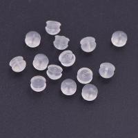 Silicone Ear Nut Component, hypo allergic & DIY, white, 5*4.2mm, Approx 100PCs/Bag, Sold By Bag
