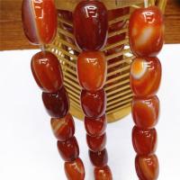 Natürliche Streifen Achat Perlen, verschiedene Größen vorhanden, rot, Bohrung:ca. 1mm, verkauft von Strang