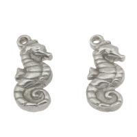 Stainless Steel Animal Pendants, Seahorse, original color, 20x8x4mm, Hole:Approx 1mm, 100PCs/Bag, Sold By Bag