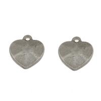 Stainless Steel Heart Pendants, original color, 13x12x3.50mm, Hole:Approx 2mm, 100PCs/Bag, Sold By Bag