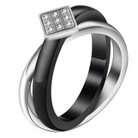 حجر الراين خاتم الإصبع الفولاذ المقاوم للصدأ, مطلي, للجنسين & حجم مختلفة للاختيار & مع حجر الراين, 7mm, تباع بواسطة PC