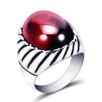 Vinger Ring in edelstaal, Roestvrij staal, met Edelsteen, plated, uniseks & verschillende grootte voor keus, meer kleuren voor de keuze, 1.20mm, Verkocht door PC