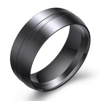 Edelstahl Ringe, plattiert, unisex & verschiedene Größen vorhanden, schwarz, 8x2mm, verkauft von PC