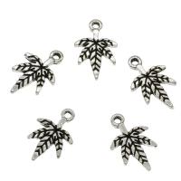 Tibetan Style Leaf Pendants, antique silver color plated, nickel, lead & cadmium free, 12x19x1.50mm, Hole:Approx 1.6mm, Approx 1000PCs/KG, Sold By KG