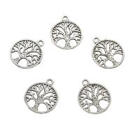 Tibetan Style Hollow Pendants, Tree, antique silver color plated, nickel, lead & cadmium free, 17x20x1.20mm, Hole:Approx 1.7mm, Approx 950PCs/KG, Sold By KG