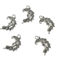 Tibetan Style Moon Pendants, antique silver color plated, nickel, lead & cadmium free, 15x25.50x2.50mm, Hole:Approx 2mm, Approx 588PCs/KG, Sold By KG