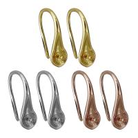 Brass Hook Earwire plated with loop nickel lead & cadmium free 0.8mm 1mm 4mm Sold By Lot