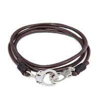 PU Leather Bracelet, with Iron, Handcuffs, more sizes for choice & for man, nickel, lead & cadmium free, 640mm, Sold By Strand