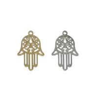 Stainless Steel Pendants, Hamsa, plated, more colors for choice, 21.50x14x1mm, Hole:Approx 1.4mm, 10PCs/Bag, Sold By Bag