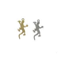 Stainless Steel Animal Pendants, Gecko, plated, more colors for choice, 20x9x1mm, Hole:Approx 1mm, 10PCs/Bag, Sold By Bag