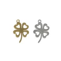 Stainless Steel Pendants, Four Leaf Clover, plated, more colors for choice, 19x12.50x1mm, Hole:Approx 1.3mm, 10PCs/Bag, Sold By Bag