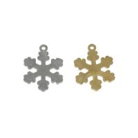 Stainless Steel Pendants Snowflake plated Approx 1.3mm Sold By Bag