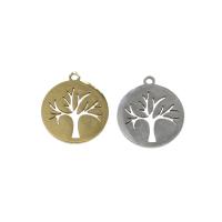 Stainless Steel Pendants, Tree, plated, more colors for choice, 17.50x15.50x1mm, Hole:Approx 1.4mm, 10PCs/Bag, Sold By Bag