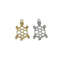 Stainless Steel Animal Pendants, Turtle, plated, more colors for choice, 17.50x11.50x1mm, Hole:Approx 1.4mm, 10PCs/Bag, Sold By Bag