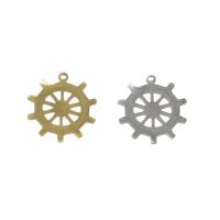Stainless Steel Pendants, Ship Wheel, plated, more colors for choice, 17x16.50x1mm, Hole:Approx 1mm, 10PCs/Bag, Sold By Bag