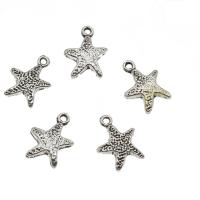 Tibetan Style Pendants, Starfish, antique silver color plated, nickel, lead & cadmium free, 12x15.50x2.50mm, Hole:Approx 1.4mm, Approx 1428PCs/KG, Sold By KG