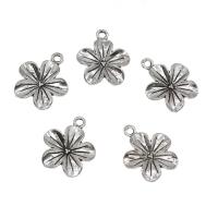 Tibetan Style Flower Pendants, antique silver color plated, nickel, lead & cadmium free, 18x22x2mm, Hole:Approx 2mm, Approx 416PCs/KG, Sold By KG