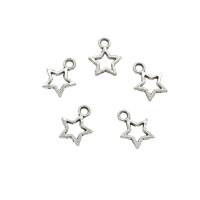 Tibetan Style Star Pendant, antique silver color plated, hollow, nickel, lead & cadmium free, 9x12x1.50mm, Hole:Approx 1.7mm, Approx 3333PCs/KG, Sold By KG
