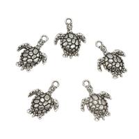 Tibetan Style Animal Pendants, Turtle, antique silver color plated, nickel, lead & cadmium free, 15.50x21.50x2mm, Hole:Approx 1.9mm, Approx 1000PCs/KG, Sold By KG