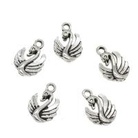 Tibetan Style Animal Pendants, Swan, antique silver color plated, nickel, lead & cadmium free, 12x17x3mm, Hole:Approx 2mm, Approx 666PCs/KG, Sold By KG