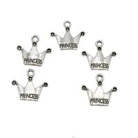Tibetan Style Crown Pendants, antique silver color plated, nickel, lead & cadmium free, 18x17x2.50mm, Hole:Approx 1.9mm, Approx 1111PCs/KG, Sold By KG