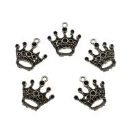 Tibetan Style Crown Pendants, antique silver color plated, nickel, lead & cadmium free, 22x23.50x4mm, Hole:Approx 2mm, Approx 416PCs/KG, Sold By KG