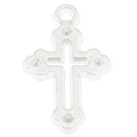 Copper Coated Plastic Pendant Setting, Cross, platinum color plated, 29x18x2.50mm, Hole:Approx 2mm, Approx 1000PCs/Bag, Sold By Bag