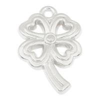 Copper Coated Plastic Pendant Setting, Four Leaf Clover, platinum color plated, 24.50x16x4mm, Hole:Approx 2mm, Approx 500PCs/Bag, Sold By Bag