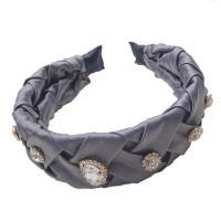 Hair Bands Cloth with Zinc Alloy gold color plated dyed & for woman & with rhinestone Sold By PC