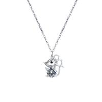 Cubic Zircon Micro Pave 925 Sterling Silver Necklace, Mouse, micro pave cubic zirconia & for woman, more colors for choice, Sold Per Approx 19.7 Inch Strand