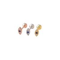Titanium Steel Stud Earring, plated, for woman & with rhinestone, more colors for choice, nickel, lead & cadmium free, 6.5*6mm, Sold By Bag
