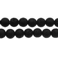 Natürliche Lava Perlen, rund, verschiedene Größen vorhanden, schwarz, Bohrung:ca. 0.5mm, verkauft von Tasche