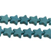 Synthetische Türkis Perle, flacher Stern, verschiedene Größen vorhanden, himmelblau, Bohrung:ca. 1mm, verkauft von Tasche