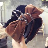 Hair Bands Velveteen Bowknot fashion jewelry & for woman & with rhinestone Sold By PC