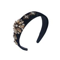 Hair Bands, Velveteen, with Crystal & Plastic Pearl, for woman, more colors for choice, 140x175mm, Sold By PC