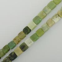 Australien Jade Perle, Quadrat, DIY, 6mm, Bohrung:ca. 1.5mm, ca. 66PCs/Strang, verkauft per ca. 16 ZollInch Strang