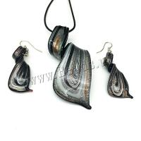 Lampwork smycken uppsättningar, örhänge droppe hängsmycke & halsband, med Mässing, Helix, 2 stycken & för kvinna, nickel, bly och kadmium gratis, 73*32mm, Längd 2.92 inch, Säljs av Ställ