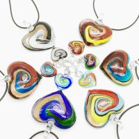 Lampwork Halskette, Herz, für Frau, frei von Nickel, Blei & Kadmium, 43mm, verkauft per 1.72 ZollInch Strang