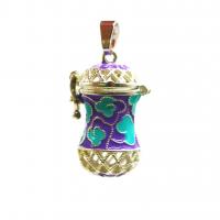 Zinc Alloy Enamel Pendants plated can open and put into something & Unisex nickel lead & cadmium free 28*17mm Sold Per 1.12 Inch Strand