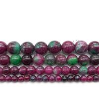 Ruby in Zoisite Beads Round polished DIY Approx 1mm Sold By Strand