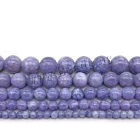 violetter Chalzedon Perle, rund, poliert, DIY & verschiedene Größen vorhanden, hellviolett, Bohrung:ca. 1mm, verkauft von Strang